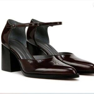 Franco Sarto Women's Diona Ankle Strap Pump Bronze Leather